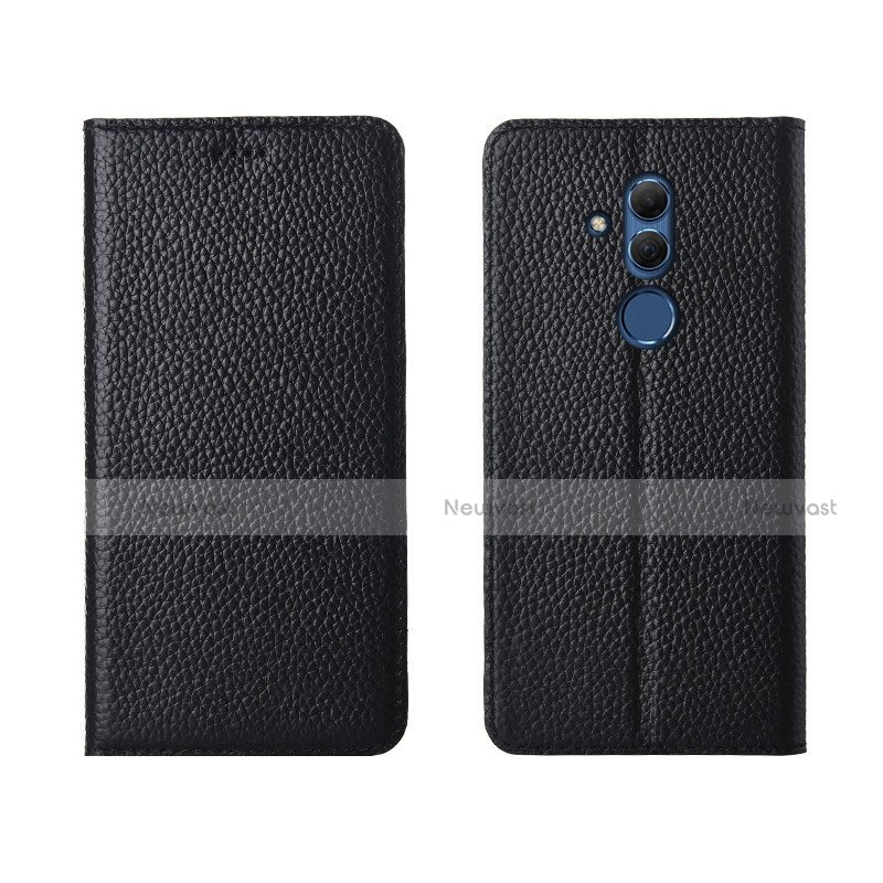 Leather Case Stands Flip Cover T08 Holder for Huawei Mate 20 Lite Black