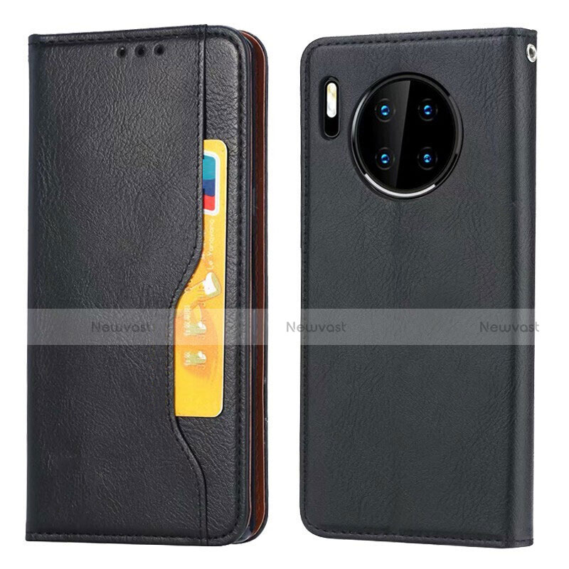 Leather Case Stands Flip Cover T08 Holder for Huawei Mate 30 5G Black