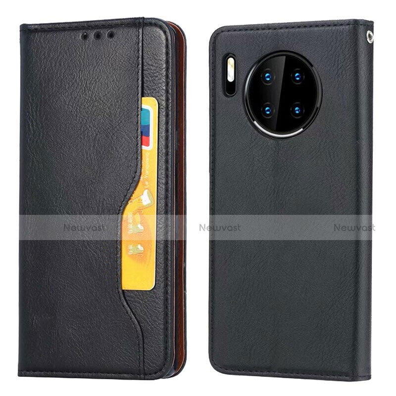 Leather Case Stands Flip Cover T08 Holder for Huawei Mate 30 Pro Black