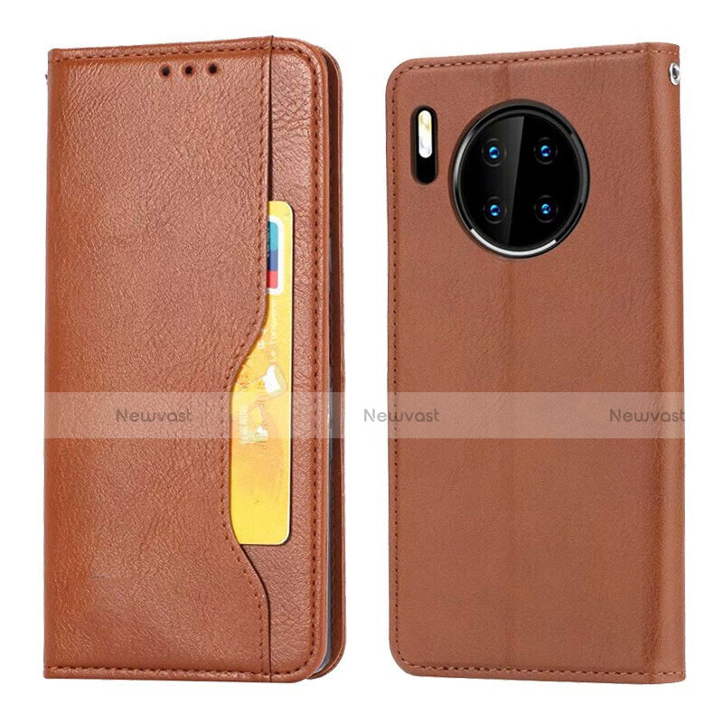 Leather Case Stands Flip Cover T08 Holder for Huawei Mate 30 Pro Orange