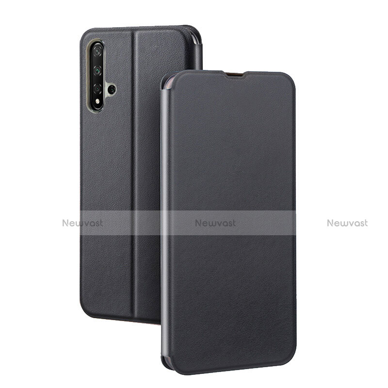 Leather Case Stands Flip Cover T08 Holder for Huawei Nova 5T Black