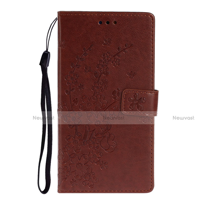 Leather Case Stands Flip Cover T08 Holder for Huawei P40 Pro Brown