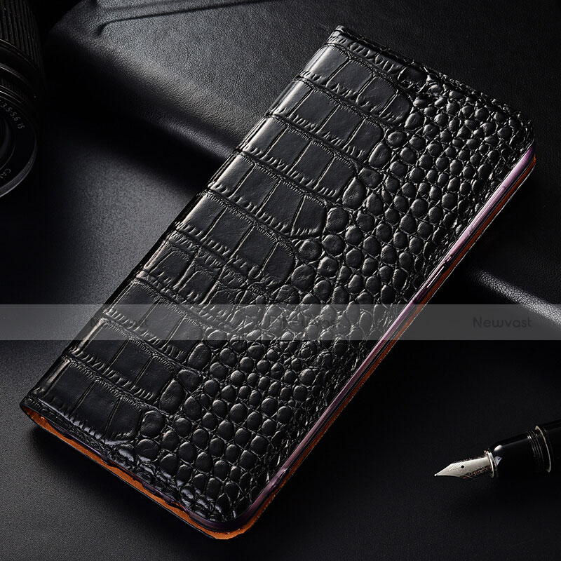 Leather Case Stands Flip Cover T08 Holder for OnePlus 7T Pro Black