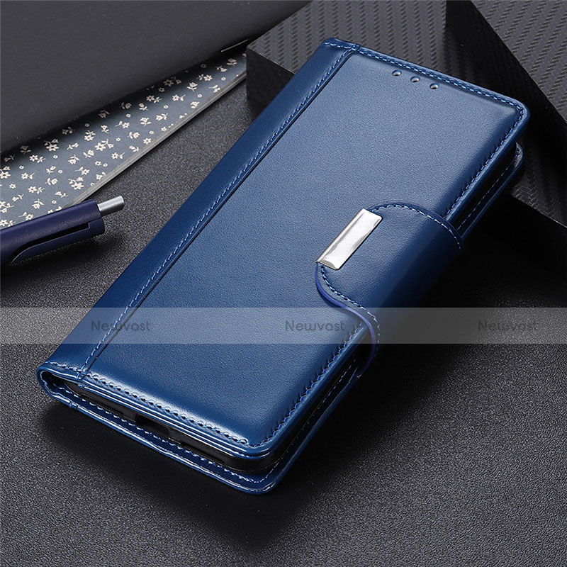 Leather Case Stands Flip Cover T08 Holder for Oppo K7 5G Blue