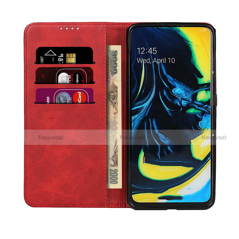 Leather Case Stands Flip Cover T08 Holder for Samsung Galaxy A80