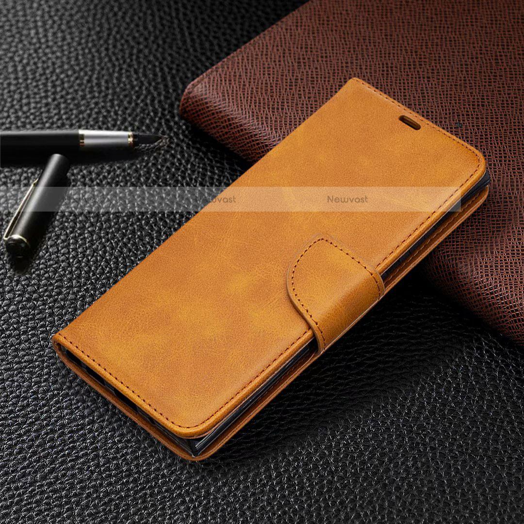 Leather Case Stands Flip Cover T08 Holder for Samsung Galaxy Note 20 Ultra 5G Yellow