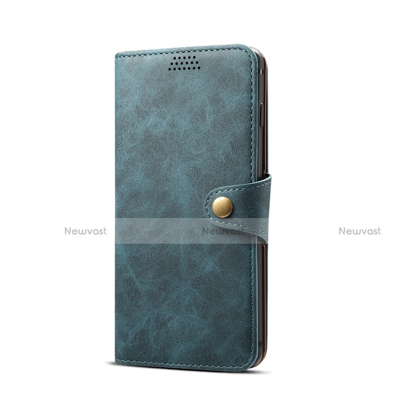 Leather Case Stands Flip Cover T08 Holder for Samsung Galaxy S10e Blue