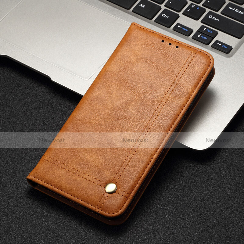 Leather Case Stands Flip Cover T08 Holder for Xiaomi Mi A3 Orange