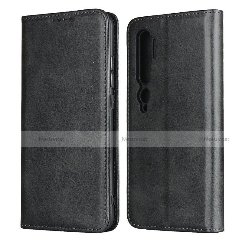 Leather Case Stands Flip Cover T08 Holder for Xiaomi Mi Note 10 Black