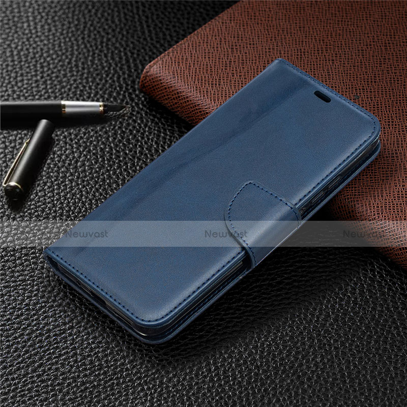 Leather Case Stands Flip Cover T08 Holder for Xiaomi Redmi 9A Blue