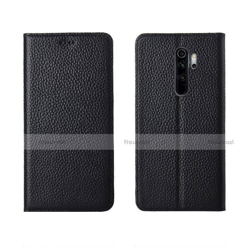Leather Case Stands Flip Cover T08 Holder for Xiaomi Redmi Note 8 Pro Black
