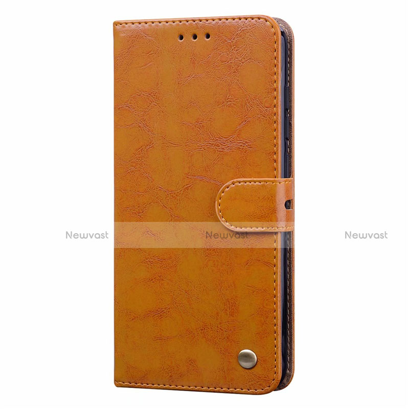 Leather Case Stands Flip Cover T08 Holder for Xiaomi Redmi Note 9 Orange