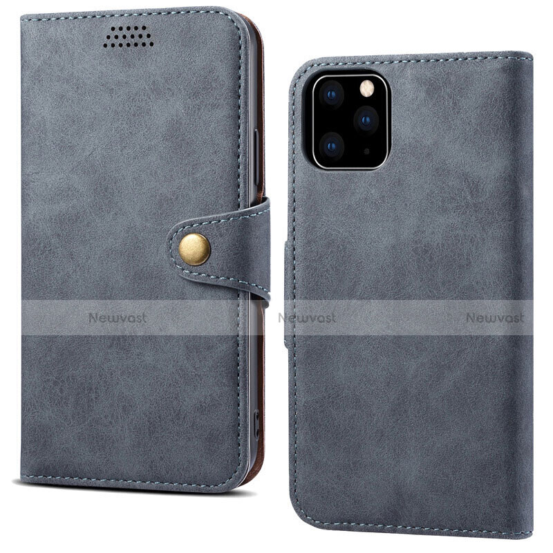 Leather Case Stands Flip Cover T09 Holder for Apple iPhone 11 Pro Max Gray