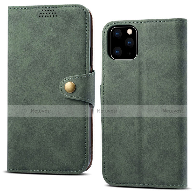 Leather Case Stands Flip Cover T09 Holder for Apple iPhone 11 Pro Max Green