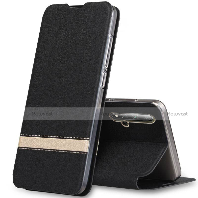 Leather Case Stands Flip Cover T09 Holder for Huawei Nova 5T Black