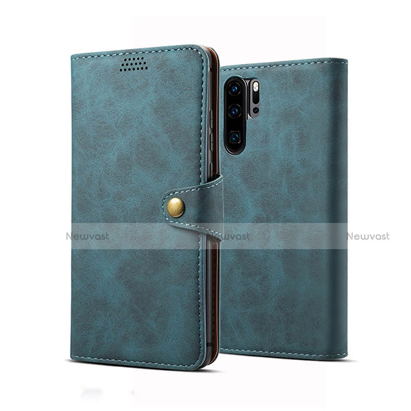 Leather Case Stands Flip Cover T09 Holder for Huawei P30 Pro New Edition Blue