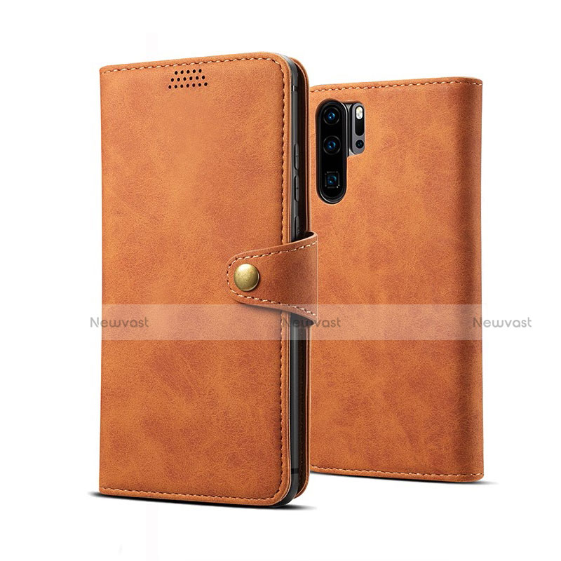 Leather Case Stands Flip Cover T09 Holder for Huawei P30 Pro New Edition Orange