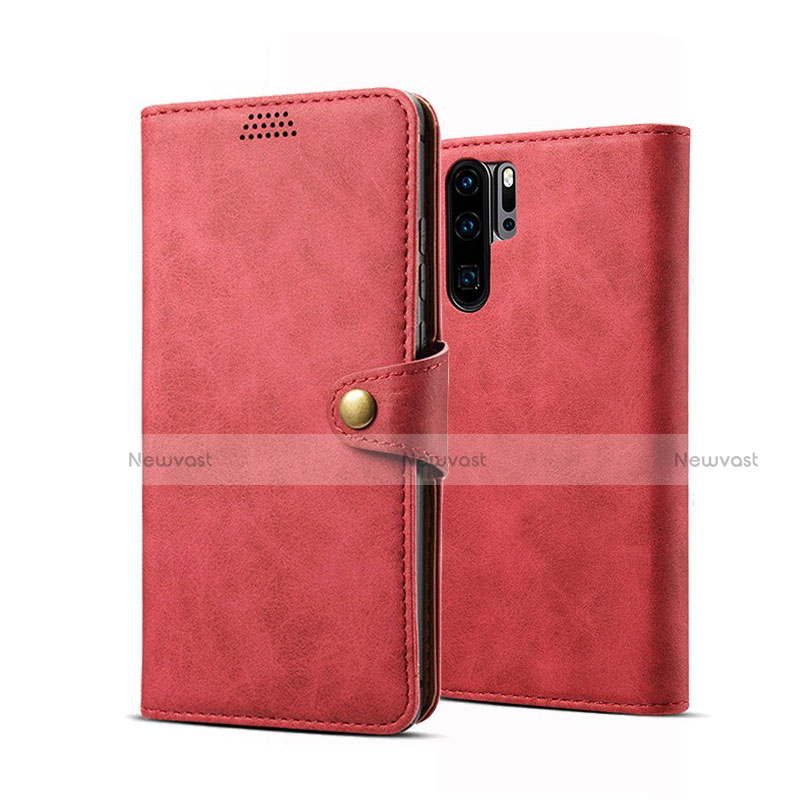 Leather Case Stands Flip Cover T09 Holder for Huawei P30 Pro New Edition Red