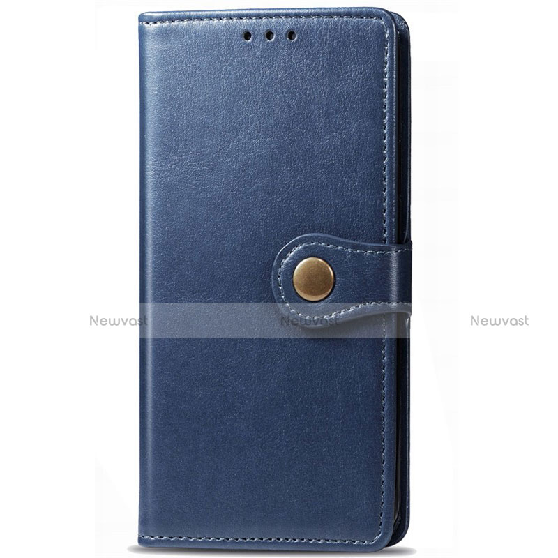 Leather Case Stands Flip Cover T09 Holder for Huawei P40 Blue