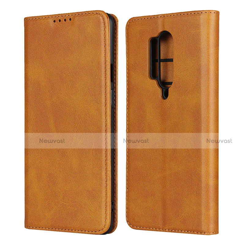 Leather Case Stands Flip Cover T09 Holder for OnePlus 8 Pro Orange