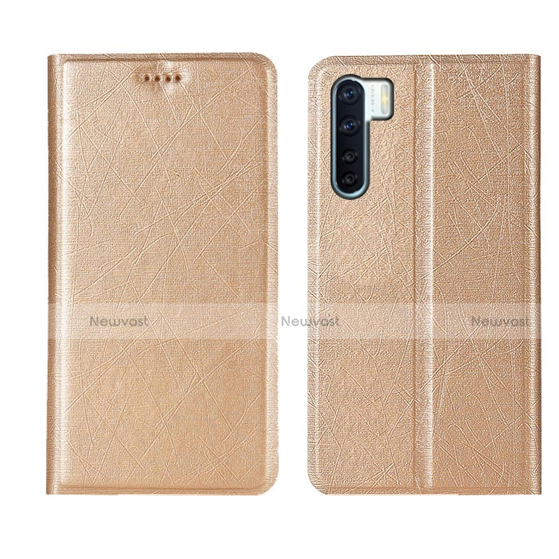 Leather Case Stands Flip Cover T09 Holder for Oppo Find X2 Lite Gold
