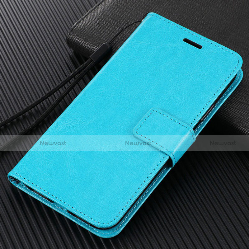 Leather Case Stands Flip Cover T09 Holder for Oppo Find X2 Pro Sky Blue