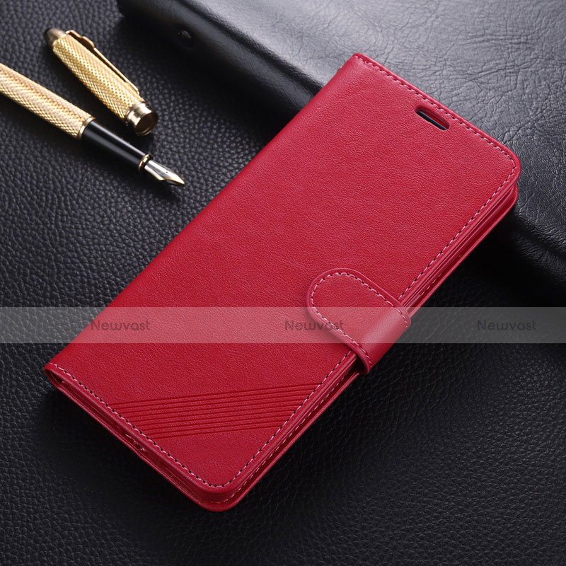 Leather Case Stands Flip Cover T09 Holder for Oppo Find X2 Red