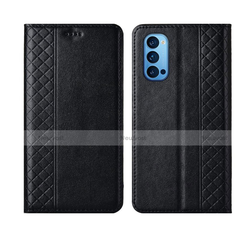 Leather Case Stands Flip Cover T09 Holder for Oppo Reno4 5G