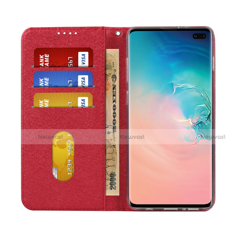 Leather Case Stands Flip Cover T09 Holder for Samsung Galaxy S10 Plus