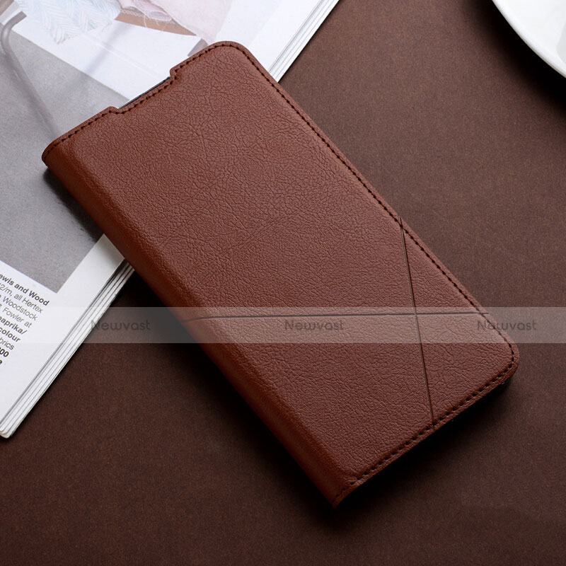 Leather Case Stands Flip Cover T09 Holder for Xiaomi Mi A3 Brown