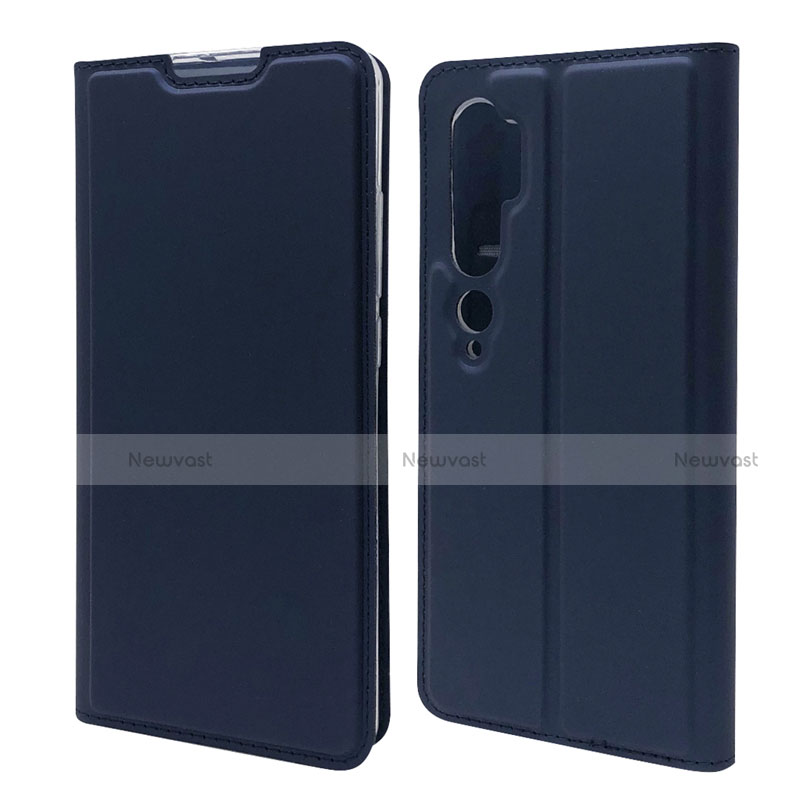 Leather Case Stands Flip Cover T09 Holder for Xiaomi Mi Note 10 Blue