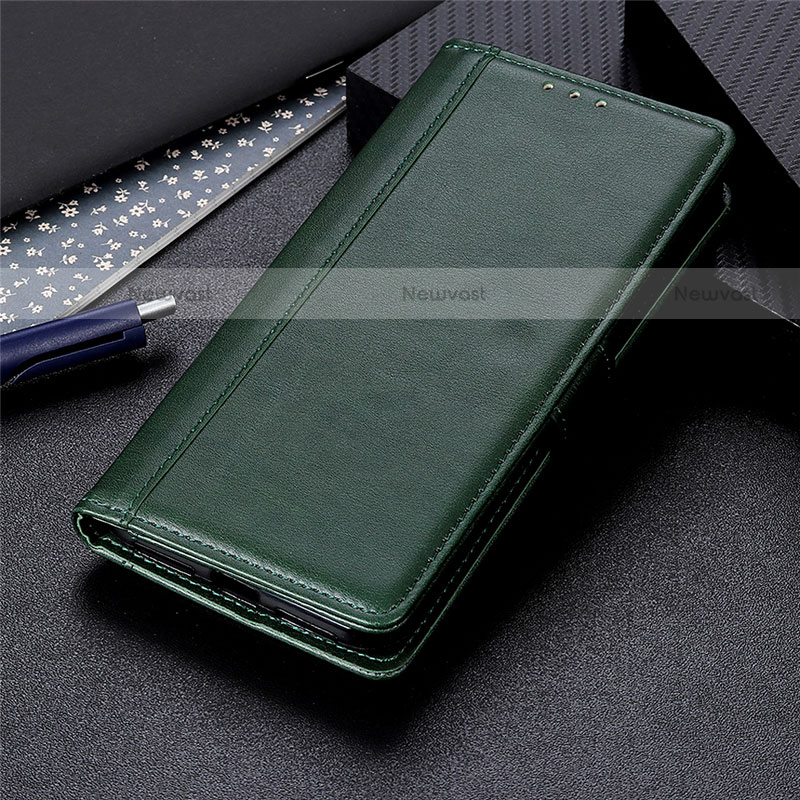 Leather Case Stands Flip Cover T09 Holder for Xiaomi Poco M3 Green