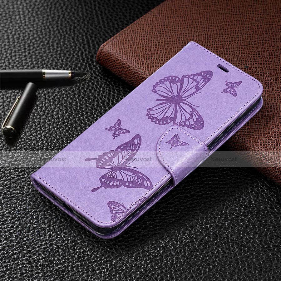 Leather Case Stands Flip Cover T09 Holder for Xiaomi Redmi 9A Purple