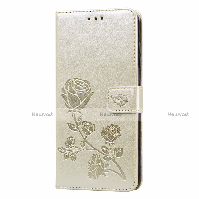 Leather Case Stands Flip Cover T09 Holder for Xiaomi Redmi Note 9 Gold