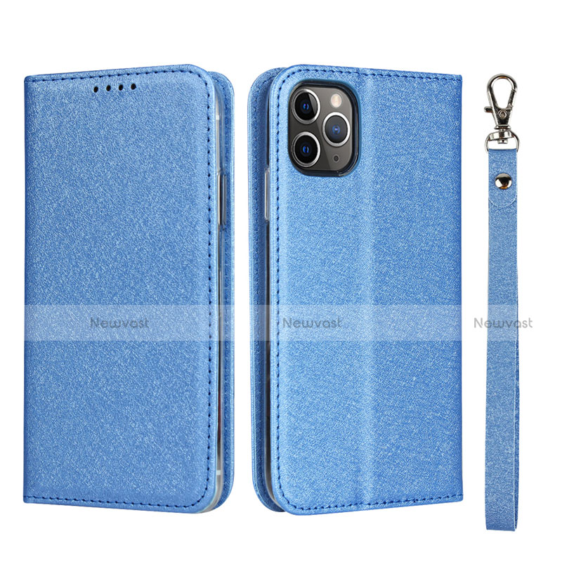 Leather Case Stands Flip Cover T10 Holder for Apple iPhone 11 Pro Max Blue