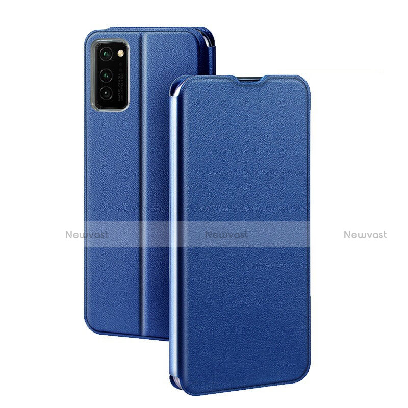 Leather Case Stands Flip Cover T10 Holder for Huawei Honor V30 Pro 5G Blue