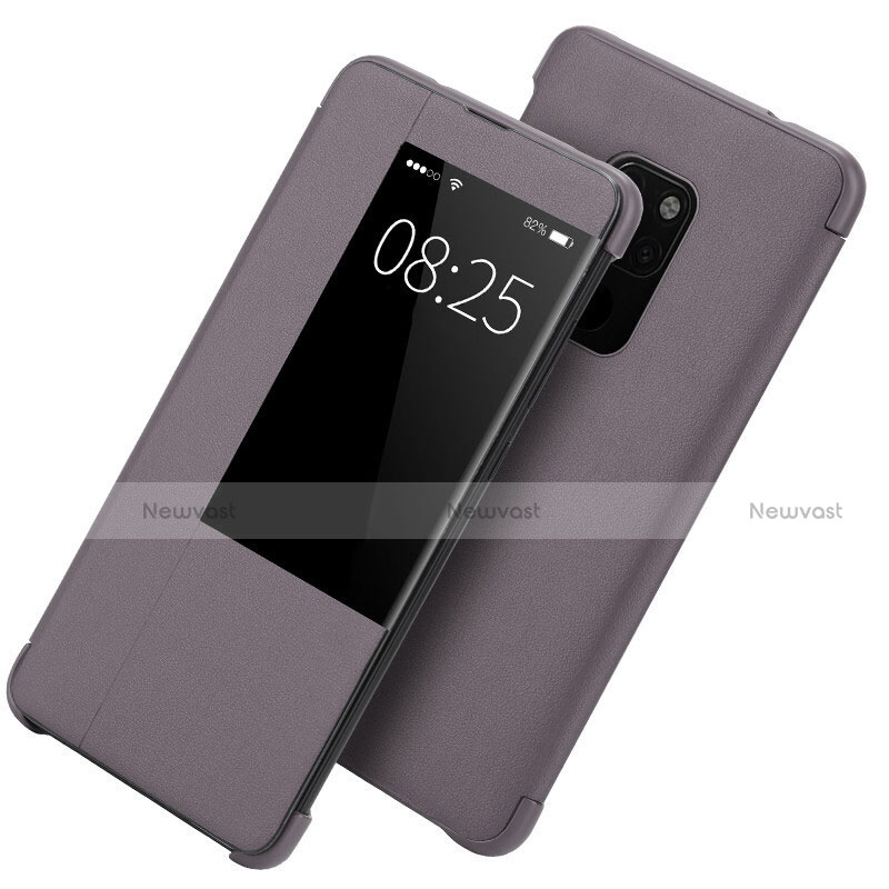 Leather Case Stands Flip Cover T10 Holder for Huawei Mate 20 X 5G Purple