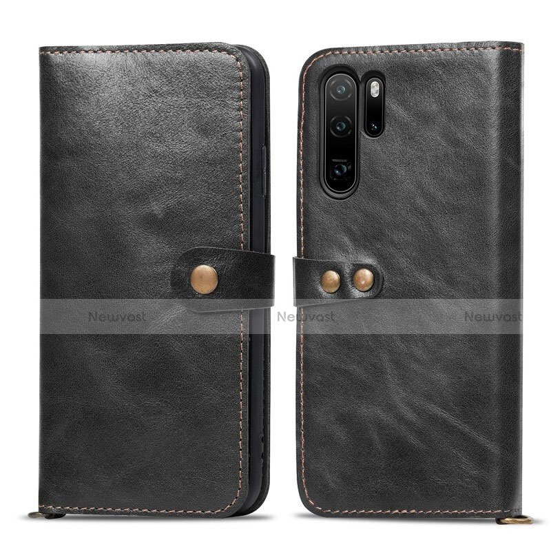 Leather Case Stands Flip Cover T10 Holder for Huawei P30 Pro New Edition Black