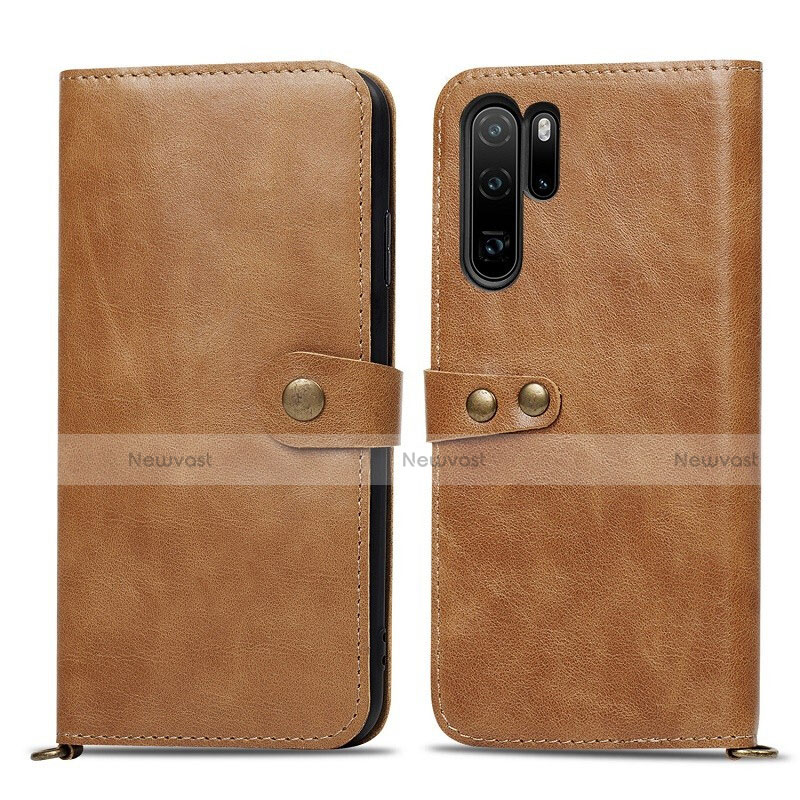 Leather Case Stands Flip Cover T10 Holder for Huawei P30 Pro New Edition Orange