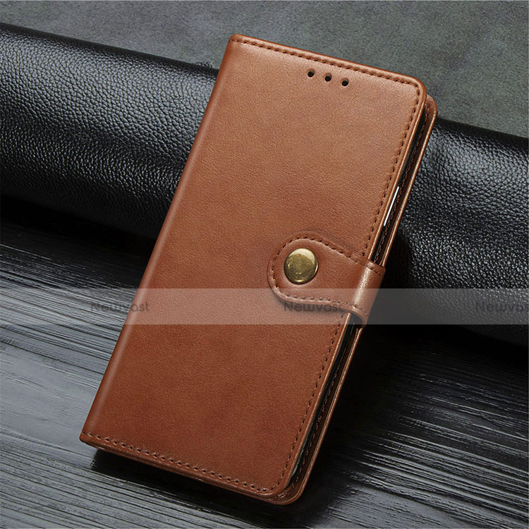 Leather Case Stands Flip Cover T10 Holder for Oppo K7 5G Brown