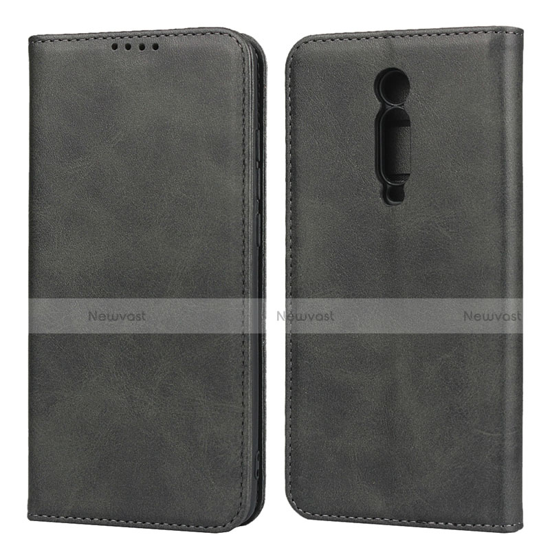 Leather Case Stands Flip Cover T10 Holder for Xiaomi Mi 9T Pro Black