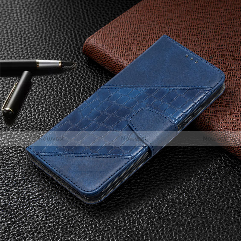 Leather Case Stands Flip Cover T10 Holder for Xiaomi Redmi 9A Blue