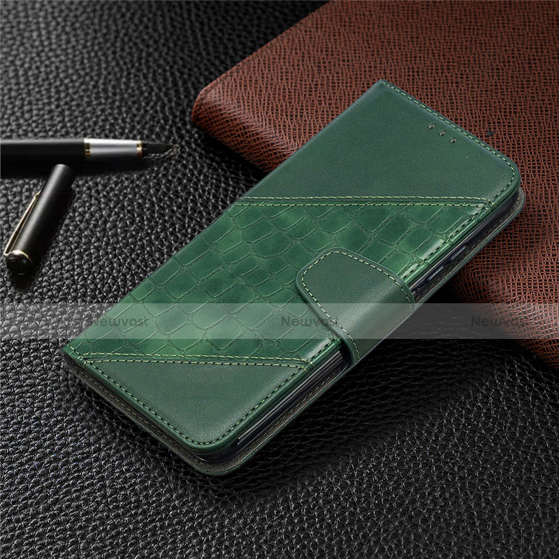 Leather Case Stands Flip Cover T10 Holder for Xiaomi Redmi 9AT Green