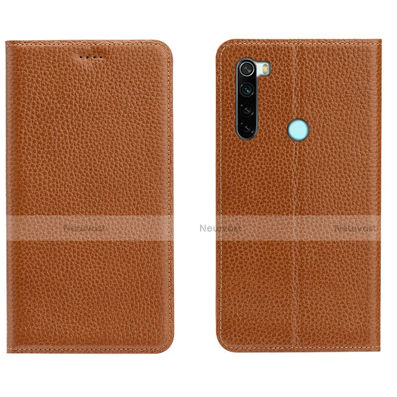 Leather Case Stands Flip Cover T10 Holder for Xiaomi Redmi Note 8 Orange