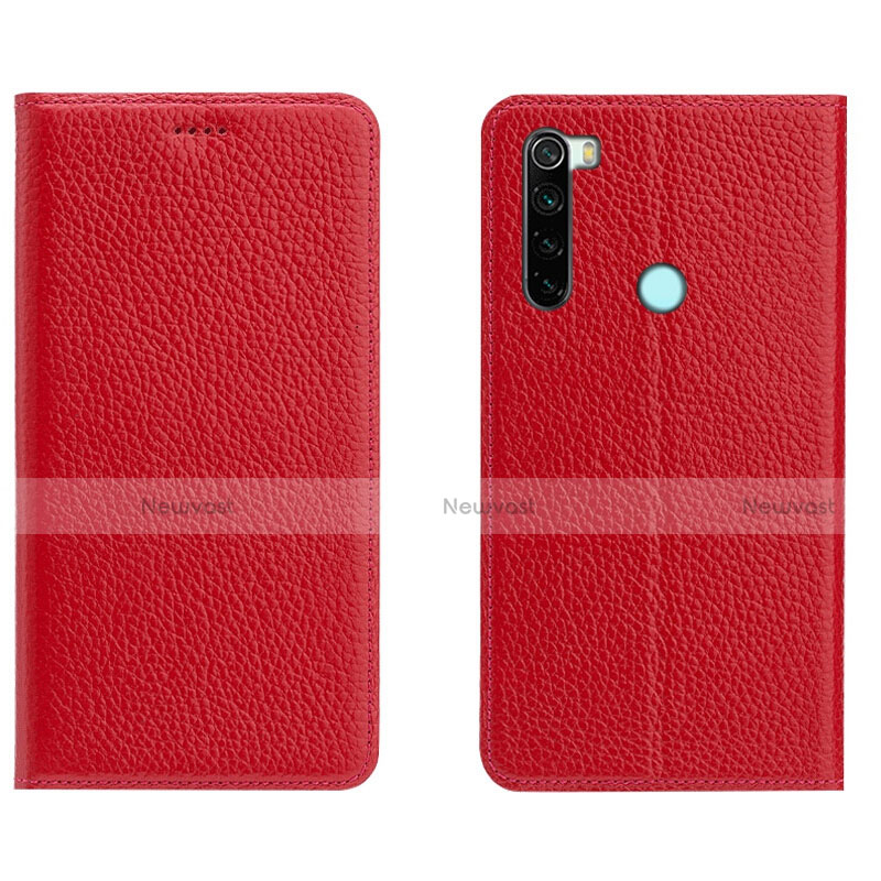 Leather Case Stands Flip Cover T10 Holder for Xiaomi Redmi Note 8 Red