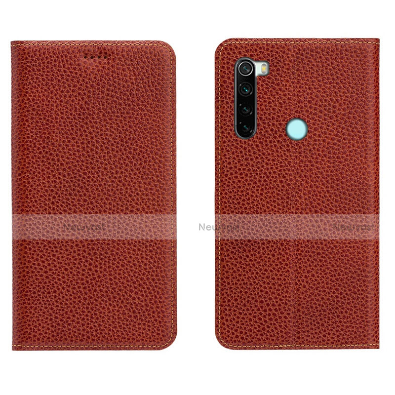 Leather Case Stands Flip Cover T10 Holder for Xiaomi Redmi Note 8 Red Wine