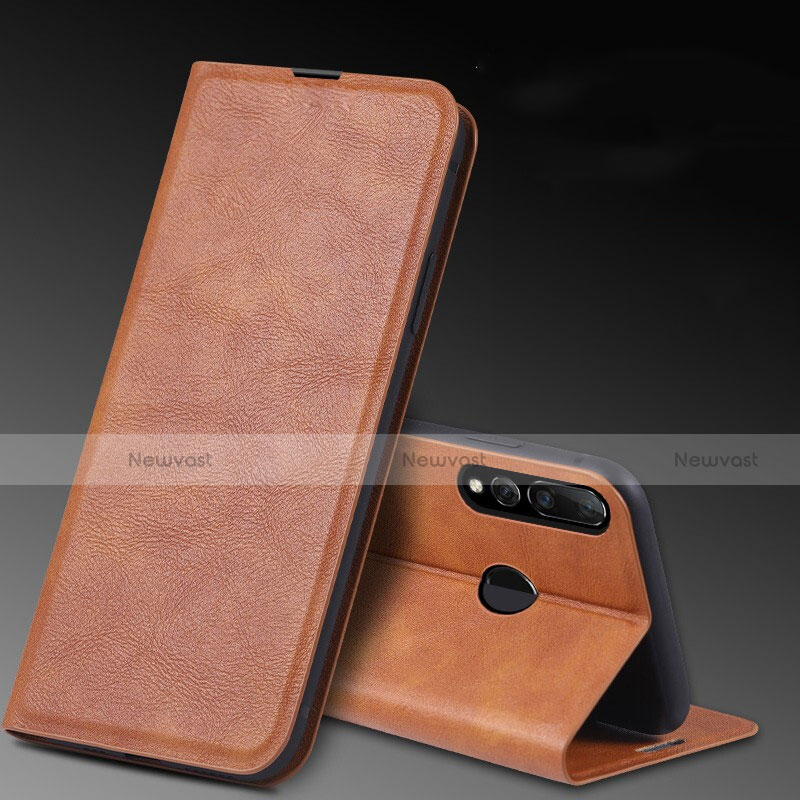 Leather Case Stands Flip Cover T11 Holder for Huawei Honor 20 Lite Orange