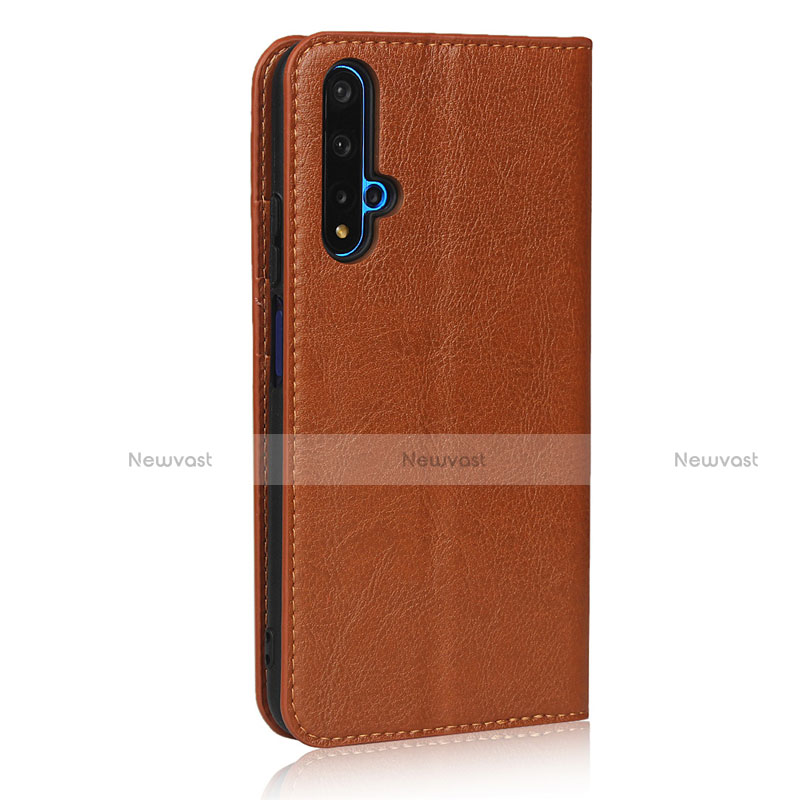 Leather Case Stands Flip Cover T11 Holder for Huawei Honor 20 Orange