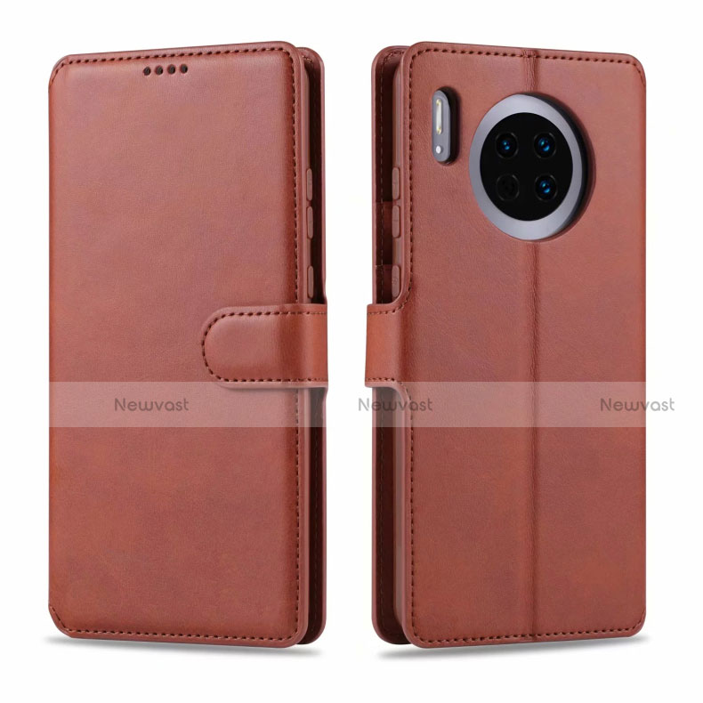 Leather Case Stands Flip Cover T11 Holder for Huawei Mate 30 Brown