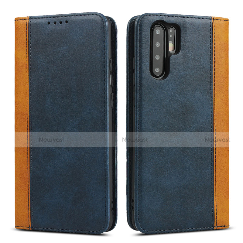 Leather Case Stands Flip Cover T11 Holder for Huawei P30 Pro Blue